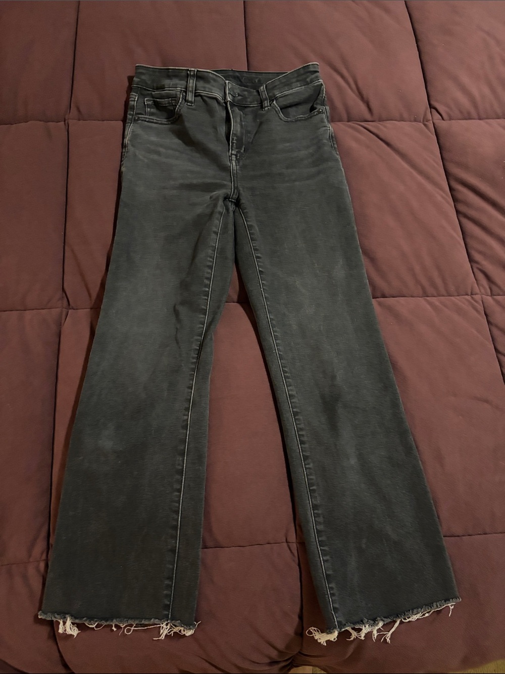 American Eagle Outfitters Black Washed Kick Boot Crop